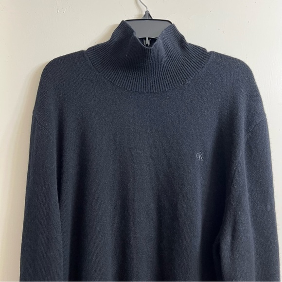 Calvin Klein Wool/Cashmere Black Sweater Men Sz XL  Mock Neck Pullov… - Picture 2 of 10